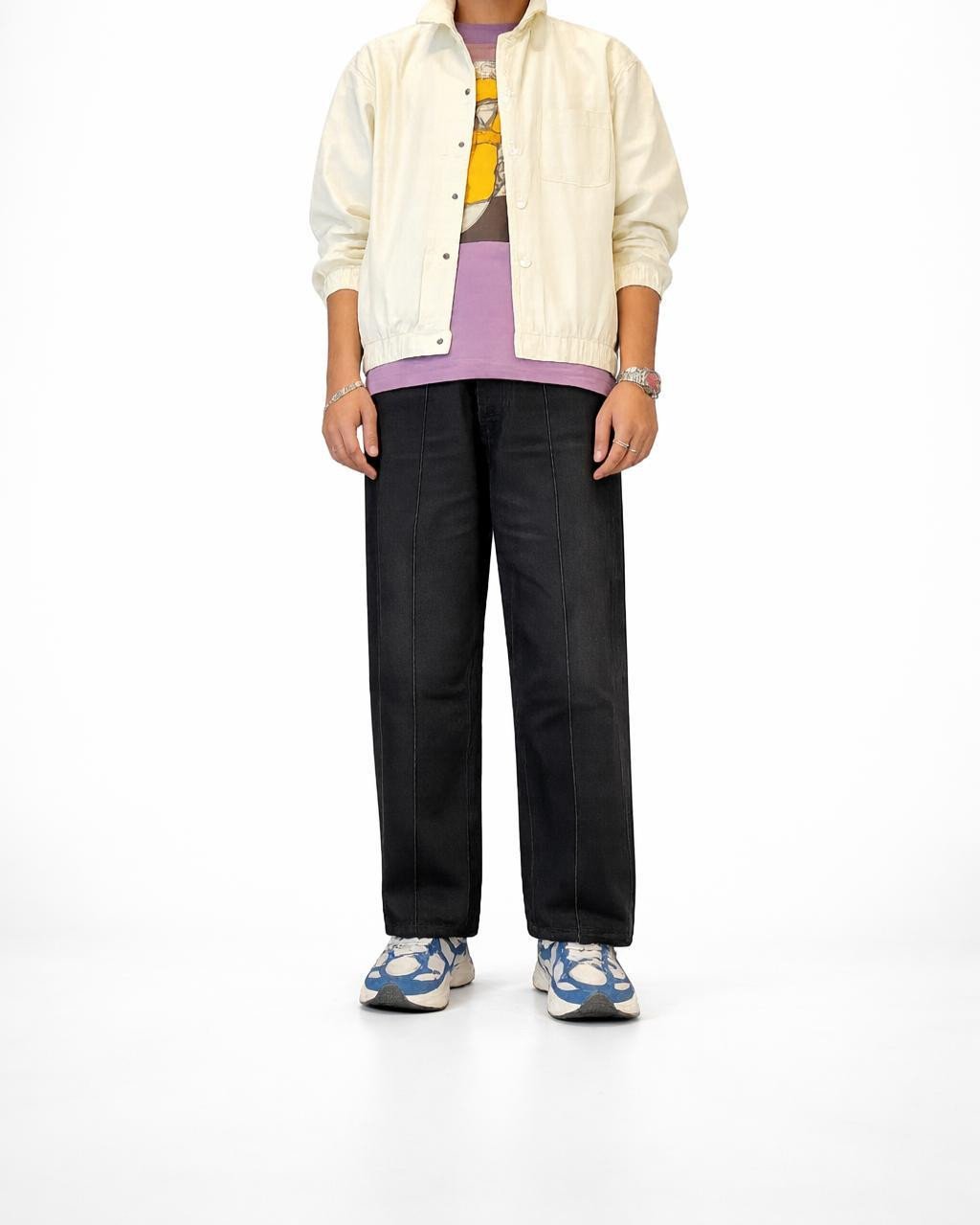 Baggy Strip Black Pant