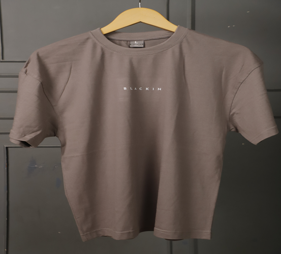 Solid Drop Shoulder Grey T-shirt
