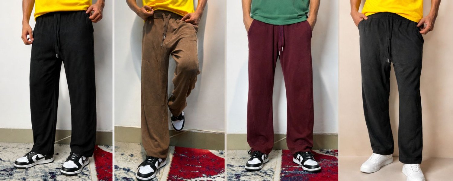 LUXURY  RIBBED FABRIC TROUSER