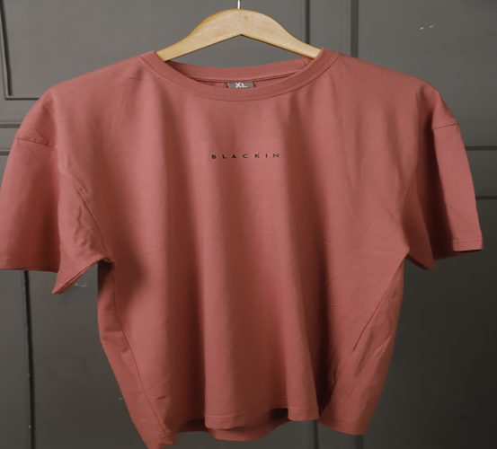 Solid Drop Shoulder BabyPink T-shirt